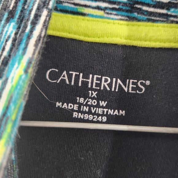Catherine's Green Blue Full Zip Jacket Womens Plus Size 1X - Picture 3 of 4